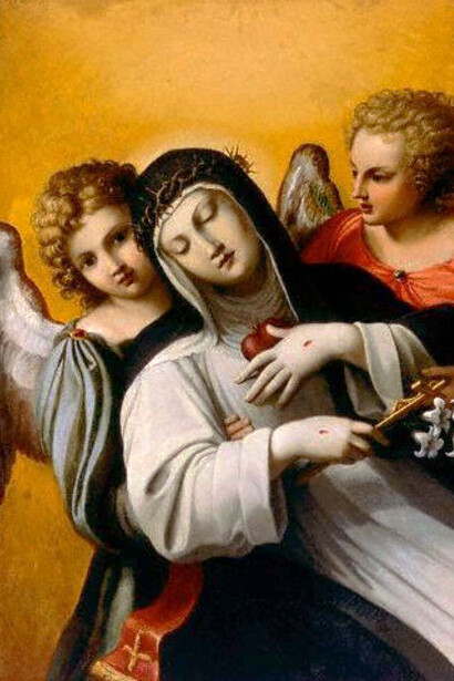 Agostino Caracci, El éxtasis de Santa Catalina