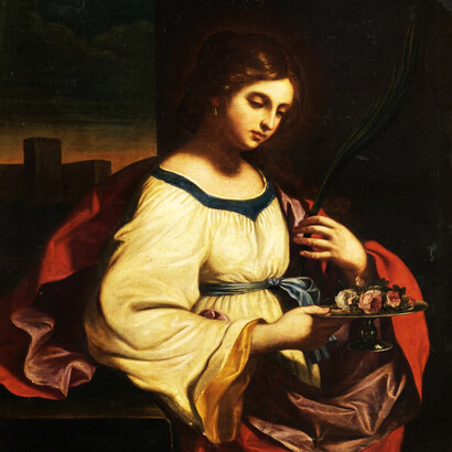 Guercino, Sant'Agata, dettaglio. National Gallery of Ireland, Irlanda