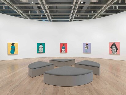 Amy Sherald, Sublimidad americana, vista de exhibición. Cortesía del Whitney Museum of American Art