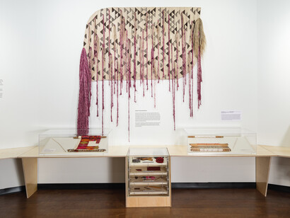 Tanya Aguiñiga and Porfirio Gutiérrez, Sangre de Nopal/blood of the Nopal, exhibition view. Courtesy of Fowler Museum