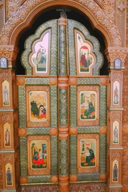 Detalle del iconostasio de la Iglesia Ortodoxa Rusa de la Anunciación, Barcelona, España