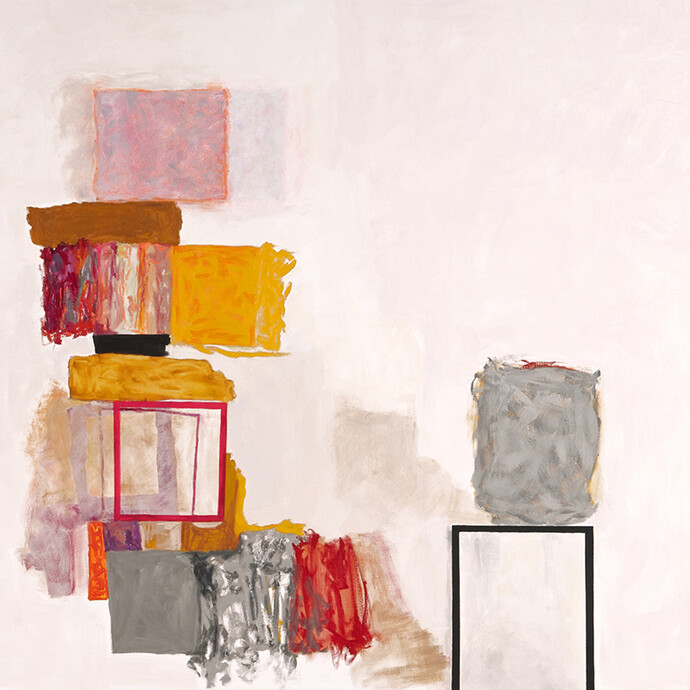Rocio Rodriquez, Bits and Pieces, 2015, oil on canvas, 60 x 68 in
