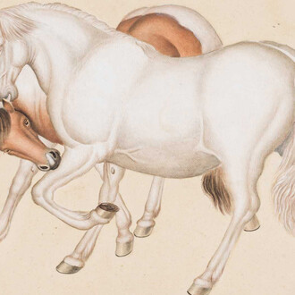 He Qingtai, Horses (detail), second half of the 18th century. Courtesy of Norton Museum of Art