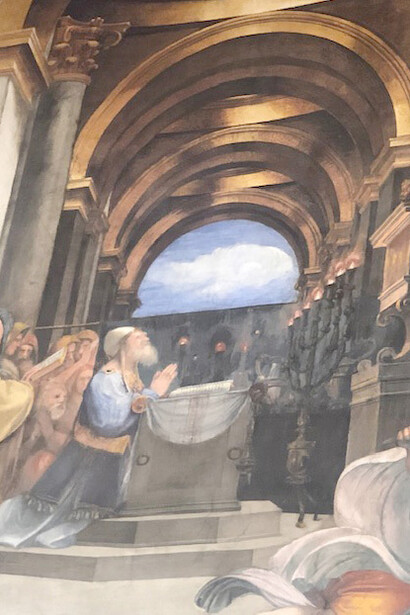 Rome, (Vatican), Raphael Rooms. The room of Heliodorus, The Expulsion of Heliodorus from the temple (Photograph by Brenda Lee Bohen) 

