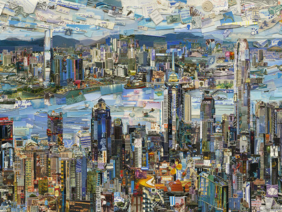 Vik Muniz, Hong Kong Postcard (Postcards from Nowhere), 2014, Digital C-print, 180.3 x 260.4 cm (71 x 102 ½ in.), Edition of 6 + 4 AP, 101.6 x 146.7 cm (40 x 57 ¾ in.), Edition of 6 + 4 AP