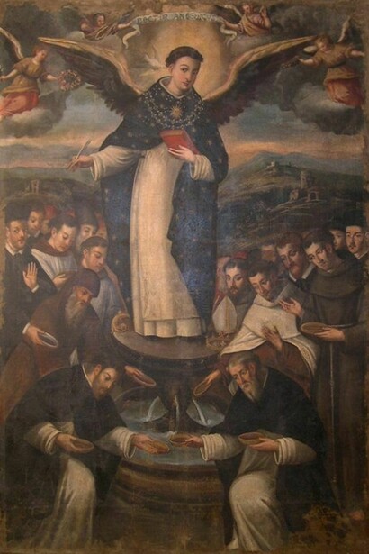 Ignoto, _Vincenzo Ferrer_, cm 220 x 159, Chiesa parrocchiale Sant’Antonio di Padova, Depressa, (LE). Il dipinto al termine del restauro.