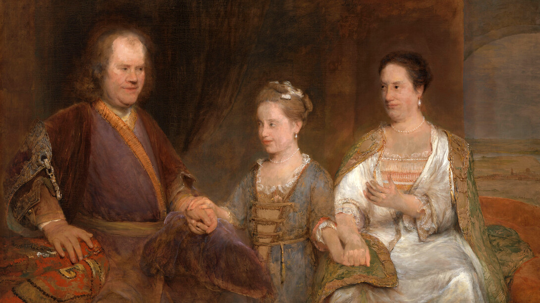 Arent de Gelde, Retrato de Hermanus Boerhaave con su esposa Maria Drolenvaux y su hija Johanna Maria 