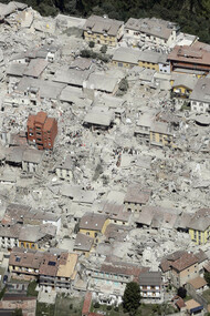 Amatrice all'indomani dal terremoto