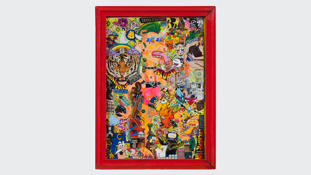 Damariz Aispuro, Eudaimonia, 2022. Acrylic and collage on paper. 20 x 14 inches / 50.8 x 35.6 cm. Frame: 22.5 x 16.75 inches. Courtesy of the artist and Track 16 Gallery