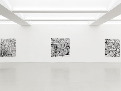 View of the exhibition Farhad Moshiri “Snow Forest” at Perrotin, New York, 2017. Photo: Guillaume Ziccarelli. Courtesy Perrotin