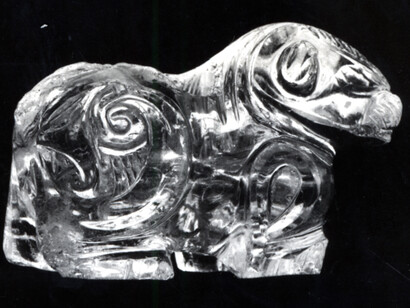 Lion-shaped rock crystal bottle, likely used to store perfume or oils, which were among the most luxurious items of any Muslim court, Egypt, probably Cairo, AD 900–950, © The Trustees of the British Museum
