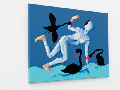 Máté Orr, The boy who fell into the fountain, exhibition view. Courtesy of am projects