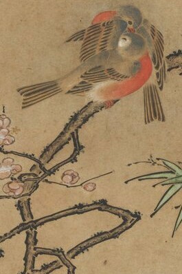 "Aves y pájaros", tinta sobre papel, tradicionalmente atribuido a Kano Motonobu, mediados del siglo XVI 