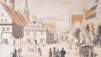 »La plaza del mercado de Greifswald» (1818), Caspar David Friedrich