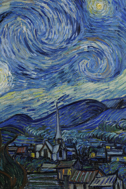 Vincent van Gogh, La noche estrellada (detalle), 1889