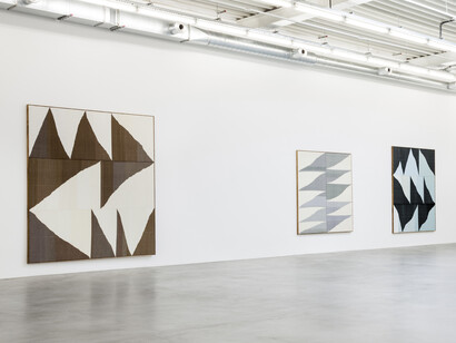 Brent Wadden,  The Decline, 2014, Installation view: Almine Rech Gallery, Brussels, Courtesy of Almine Rech Gallery; Peres Projects, Berlin and Mitchell-Innes & Nash, NY. Photo credit: Sven Laurent