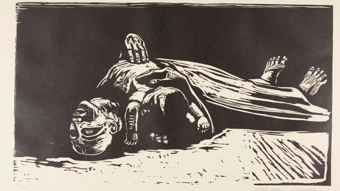 Käthe Kollwitz (1867–1945), Plate 5 from Krieg (War): The Widow II, 1922, woodcut
© The Trustees of the British Museum
Reproduced by permission of private collection