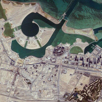Vista satelital de Doha, capital de Qatar