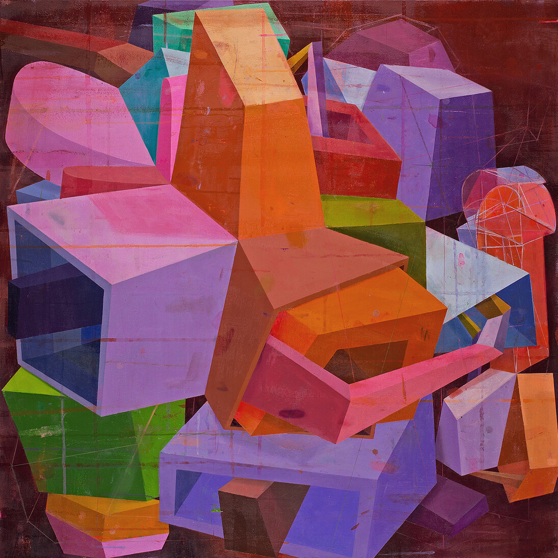 Deborah Zlotsky, The inundation, 2014, Oil on canvas, 48 x 48 in.