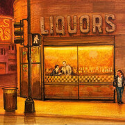 Thomas Tomek, Cal's liquors (detail). Courtesy of Jackson Junge Gallery