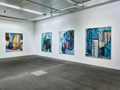 Amy Sillman, Oh, clock! (part 1), exhibition view. Courtesy of Kunstmuseum Bern