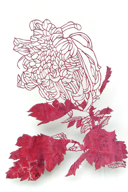 Nick Fox, Dreamcatcher (Chrysanthemum flower no.2), 2010, cut out acrylic paint, 23 cm x 17 cm