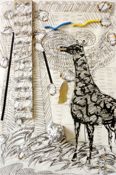 Gia Edzgveradze 'Giraffe' 2014, mixed media