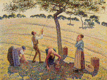 Camille Pissarro, "Apfelernte", 1888. Öl auf Leinwand, 61 x 74 cm. Dallas Museum of Art, Dallas.