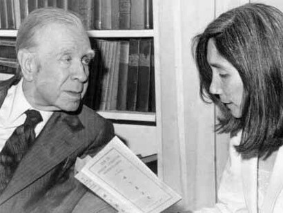 Borges con sua moglie Maria Kodama