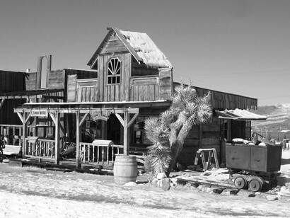 Chapparosa Saddlery, a working saddlery in Pioneertown, California, USA, which was once part of a permanent motion picture set