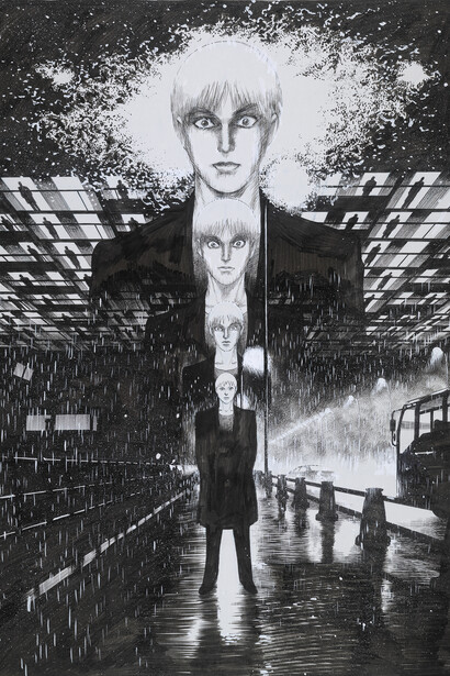 Hoshino Yukinobu (b. 1954), Rainman. Ink on paper, 2015. JTI Japanese Acquisition Fund, 2015,3024.1, © Hoshino Yukinobu