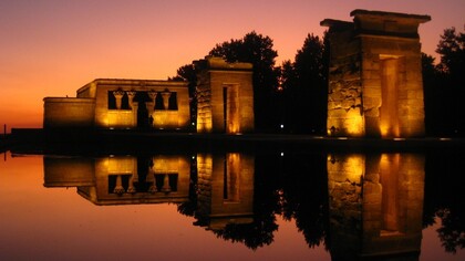 Madrid. El templo de Debod al atardecer. 