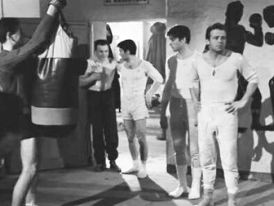 Una scena di "Rocco e i suoi fratelli" nella Palestra Visconti