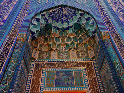 Mezquita Bibi Khanum en la región de Samarcanda, Uzbekistán
