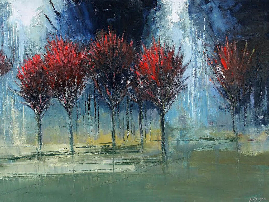 Kate Beagan, Red in a Blue Landscape