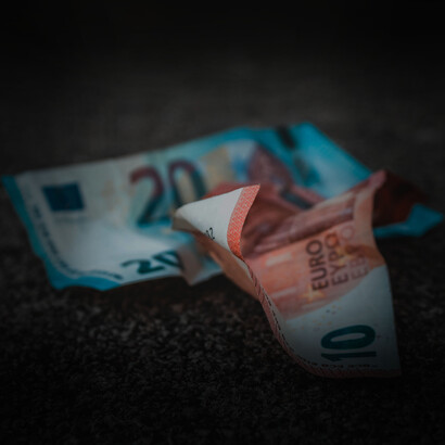 Crumpled Euro notes: obtaining enough could alter ones status in society