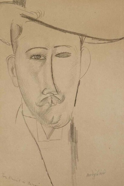Amedeo Modigliani, Portrait d'homme, circa1915, matita su carta