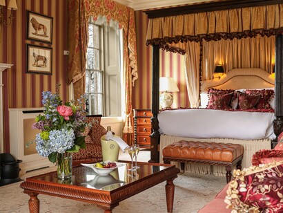 A peaceful moment by the spa pool at Lucknam Park, Wiltshire, England