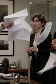 An employer lashing out as employees endure in silence, representing the cost of job security on self-worth