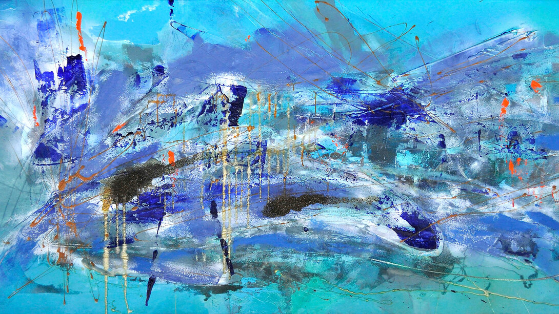 En el gestualismo de la mancha el artista interioriza todas las tensiones y percepciones que carga con sí ante la contemplación de su entorno para luego explotar y cargarlo a la tela. Obra de Cristina Gutiérrez