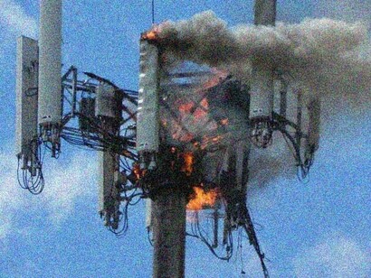 Welding causes cell tower fire
