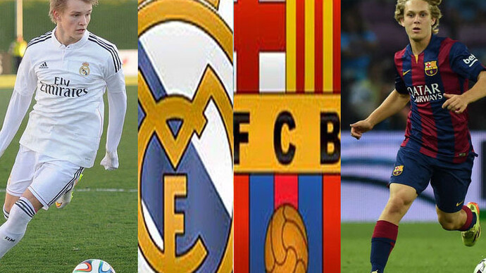 Martin Ødegaard (Real Madrid) y Alen Halilovic´(F.C. Barcelona)
