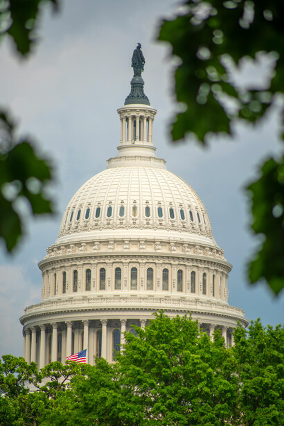 In Washington, District of Columbia, the United States Capitol Building is distinguished by its iconic dome and the statue that crowns it