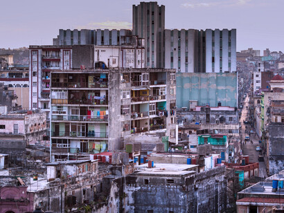 Vista aérea de los «solares» o «cuarterías» en la Habana