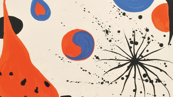 Alexander Calder, Flies in the Spider Web, 1974, lithograph.  Collection of Phoenix Art Museum, Gift of Mr. & Mrs. Orme Lewis. © 2017 Calder Foundation, New York / Artists Rights Society (ARS), New Yor