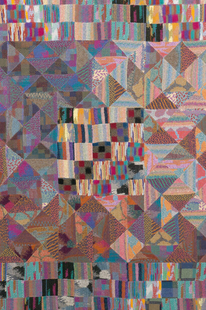 Ottavio Missoni, Arazzo, 1981, patchwork di tessuti in maglia, cm 171x168, Fondazione Rosita e Ottavio Missoni