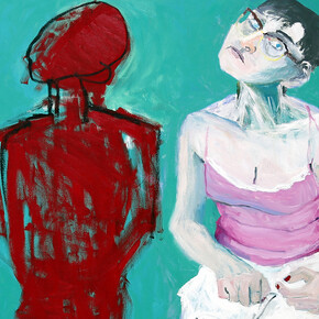 Lucy Jones, How did you get on this canvas (detail), 2013, Oil on canvas, 180 x 120 cm, 71 x 47 1/4 in, Image courtesy of Flowers Gallery, London and New York