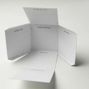 Irena Lagator Pejović, Camera Imaginata. The Means for Exchanging the Power of the Imagination, 2013, visual poetry, 3D cube paper cutout, drawing: 16,3 x 12 cm, cube: 4 x 4 cm, All photos by Photo Dario Lasagni