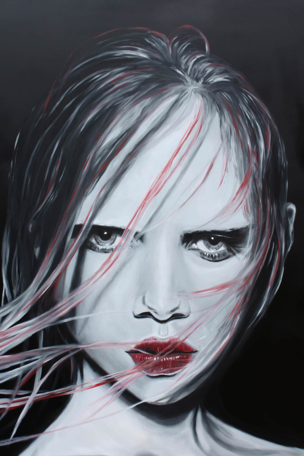 Kyra Cowan, Fierce!, Oil on Board, 48" x 36", Courtesy of Agora Gallery