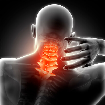 Ilustração de dor dor na coluna vertebral. No nível neuronal, a postura corporal influencia diretamente o feedback sensorial enviado ao cérebro